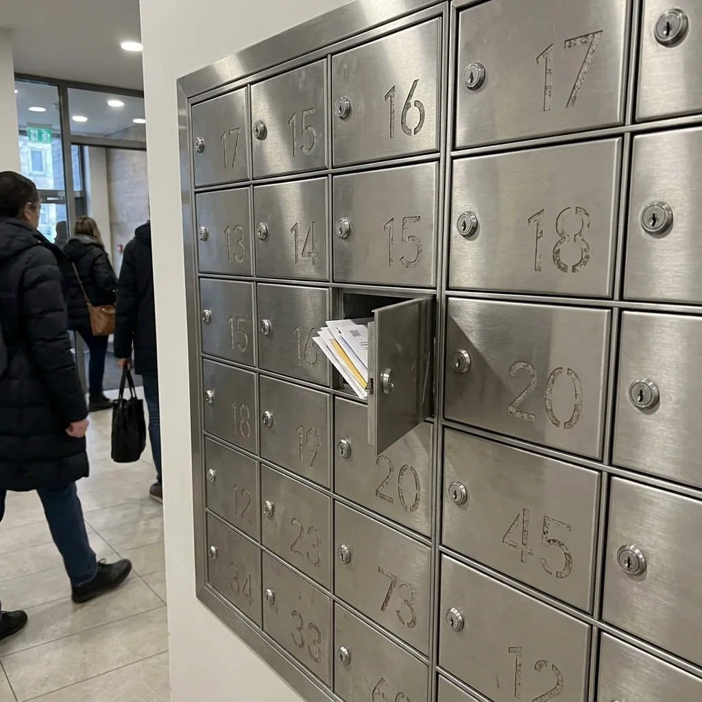 Briefkastenanlage in einem Mehrfamilienhaus